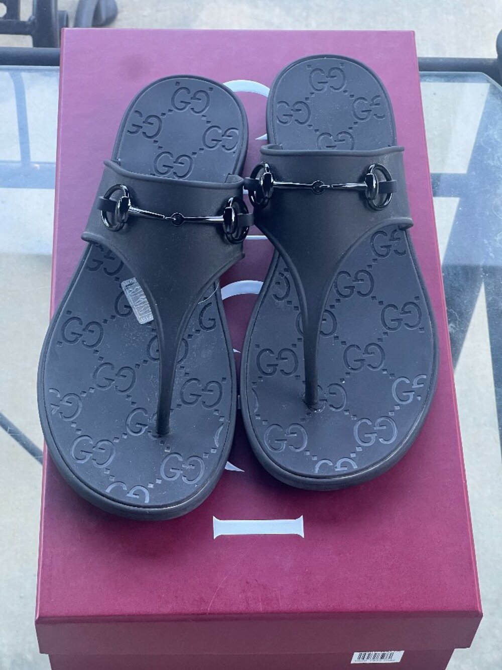 Gucci Minorca Horsebit Rubber Sandal EU 41